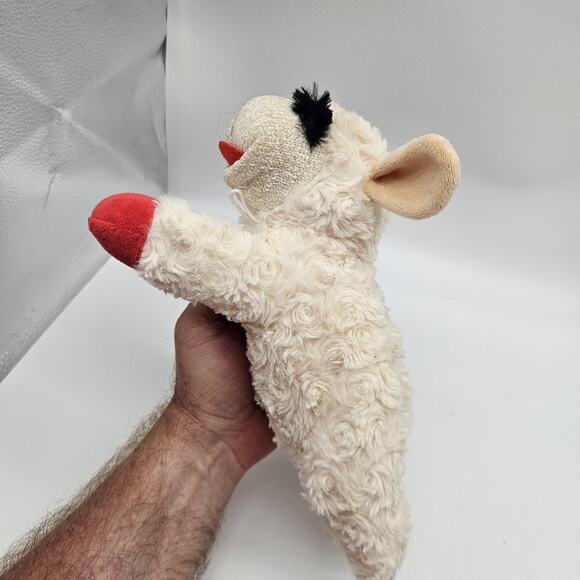 Lamb Chop Plush Dog Toy Squeaker 13" Classic Puppet Lambchop Red Mittens 2024 - Picture 5 of 9